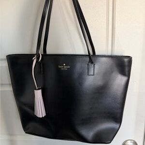 Kate Spade Black Tote with Pink Tassel